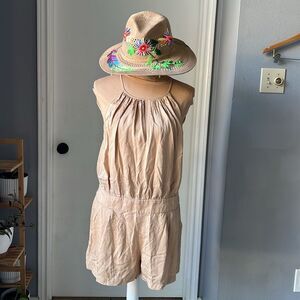 Sleeveless Halter Drawstring Romper